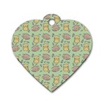 Cute Hamster Pattern Dog Tag Heart (One Side)
