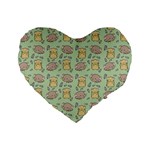 Cute Hamster Pattern Standard 16  Premium Flano Heart Shape Cushions