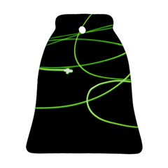 Light Line Green Black Bell Ornament (two Sides) by Alisyart