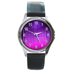 Pattern Light Color Structure Round Metal Watch by Simbadda