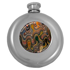 Swirl Colour Design Color Texture Round Hip Flask (5 Oz)