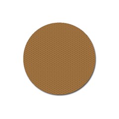 Pattern Honeycomb Pattern Brown Magnet 3  (round) by Simbadda