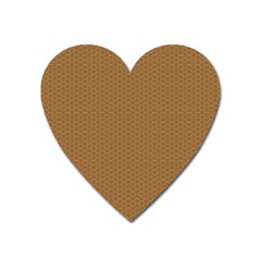 Pattern Honeycomb Pattern Brown Heart Magnet by Simbadda