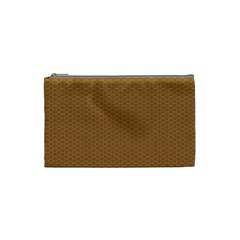 Pattern Honeycomb Pattern Brown Cosmetic Bag (small)  by Simbadda