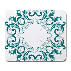 Vintage Floral Style Frame Large Mousepads by Alisyart