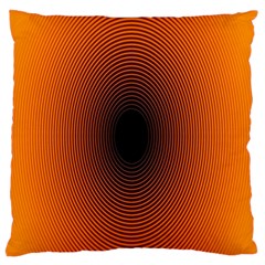 Abstract Circle Hole Black Orange Line Large Flano Cushion Case (one Side) by Alisyart