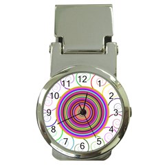 Abstract Spiral Circle Rainbow Color Money Clip Watches by Alisyart