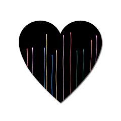 Falling Light Lines Color Pink Blue Yellow Heart Magnet by Alisyart