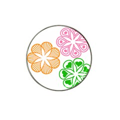 Flower Floral Love Valentine Star Pink Orange Green Hat Clip Ball Marker (4 Pack) by Alisyart