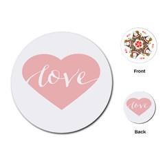 Love Valentines Heart Pink Playing Cards (round)  by Alisyart