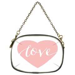 Love Valentines Heart Pink Chain Purses (one Side)  by Alisyart