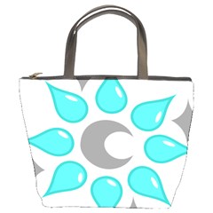 Moon Water Star Grey Blue Bucket Bags by Alisyart