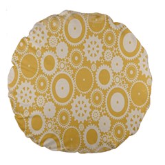 Wheels Star Gold Circle Yellow Large 18  Premium Round Cushions by Alisyart