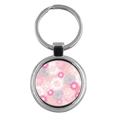 Flower Floral Sunflower Rose Pink Key Chains (round)  by Alisyart