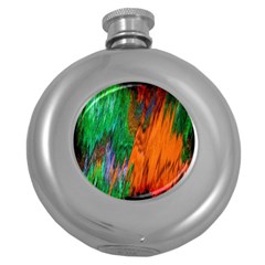 Watercolor Grunge Background Round Hip Flask (5 Oz)