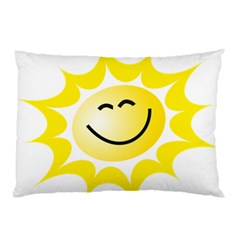 The Sun A Smile The Rays Yellow Pillow Case by Simbadda