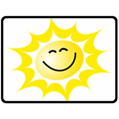The Sun A Smile The Rays Yellow Fleece Blanket (large)  by Simbadda