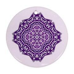 Mandala Purple Mandalas Balance Round Ornament (two Sides) by Simbadda