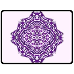 Mandala Purple Mandalas Balance Double Sided Fleece Blanket (large)  by Simbadda