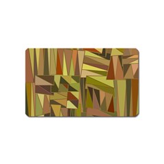 Earth Tones Geometric Shapes Unique Magnet (name Card) by Simbadda