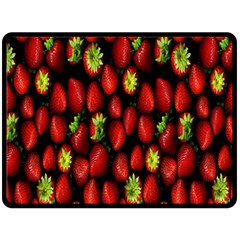 Berry Strawberry Many Double Sided Fleece Blanket (large)  by Simbadda