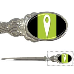 Location Icon Graphic Green White Black Letter Openers by Alisyart