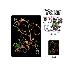 Flowers Neon Color Playing Cards 54 (mini)  by Simbadda