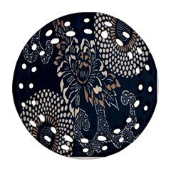 Patterns Dark Shape Surface Round Filigree Ornament (two Sides) by Simbadda