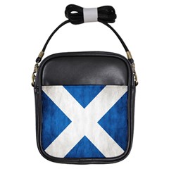 Scotland Flag Surface Texture Color Symbolism Girls Sling Bags by Simbadda