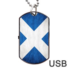 Scotland Flag Surface Texture Color Symbolism Dog Tag Usb Flash (two Sides) by Simbadda