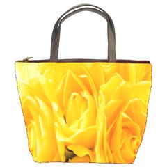 Yellow Neon Flowers Bucket Bags by Simbadda