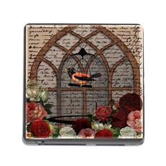 Vintage Bird In The Cage Memory Card Reader (square) by Valentinaart