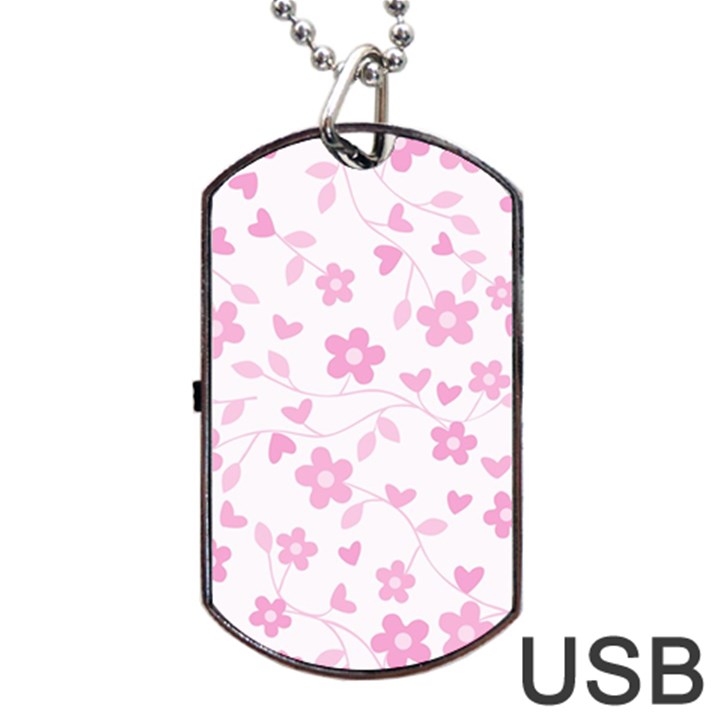 Floral pattern Dog Tag USB Flash (Two Sides)