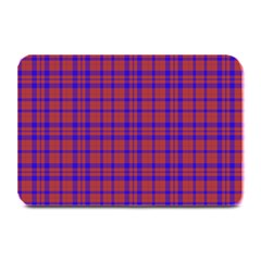 Pattern Plaid Geometric Red Blue Plate Mats