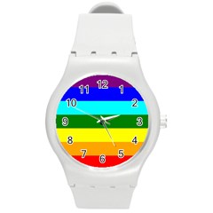 Rainbow Round Plastic Sport Watch (m) by Valentinaart