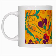 Floral Pattern White Mugs by Valentinaart