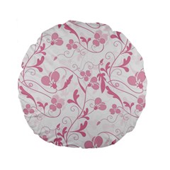 Floral Pattern Standard 15  Premium Flano Round Cushions by Valentinaart