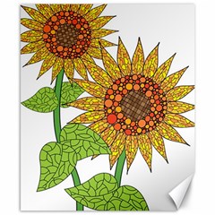 Sunflowers Flower Bloom Nature Canvas 8  X 10  by Simbadda