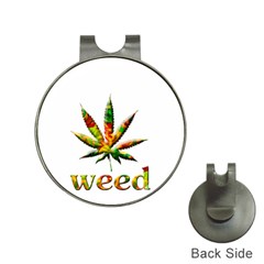 Marijuana Leaf Bright Graphic Hat Clips With Golf Markers by Simbadda