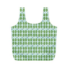 Leaf Flower Floral Green Full Print Recycle Bags (m)  by Alisyart