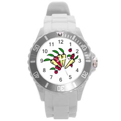 Tomatoes Carrots Round Plastic Sport Watch (l) by Alisyart
