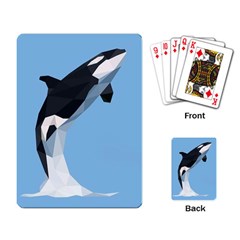Whale Animals Sea Beach Blue Jump Illustrations Playing Card by Alisyart
