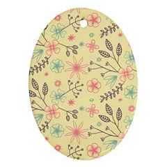 Seamless Spring Flowers Patterns Oval Ornament (two Sides) by TastefulDesigns