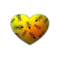 Insect Pattern Heart Coaster (4 Pack)  by Simbadda