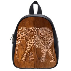 Elephant Aztec Wood Tekture School Bags (small)  by Simbadda