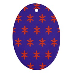 Flower Floral Different Colours Purple Orange Oval Ornament (two Sides) by Alisyart