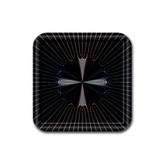 Fractal Rays Rubber Square Coaster (4 Pack)  by Simbadda