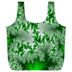 Green Fractal Background Full Print Recycle Bags (l)  by Simbadda