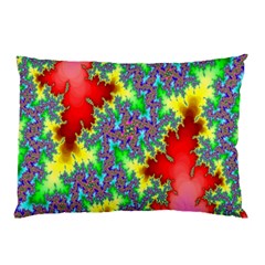 Colored Fractal Background Pillow Case by Simbadda