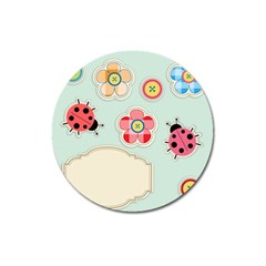 Buttons & Ladybugs Cute Magnet 3  (round) by Simbadda